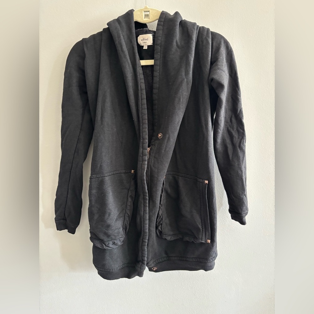 Aritzia Wilfred Rosseau Black Women’s Cardigan Sweater XS Oversized Slouchy Y2K